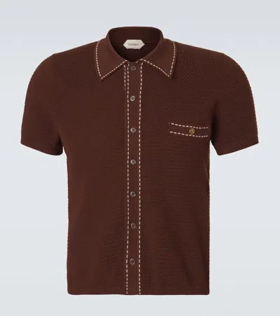 Versace Cotton Polo Shirt In Brown