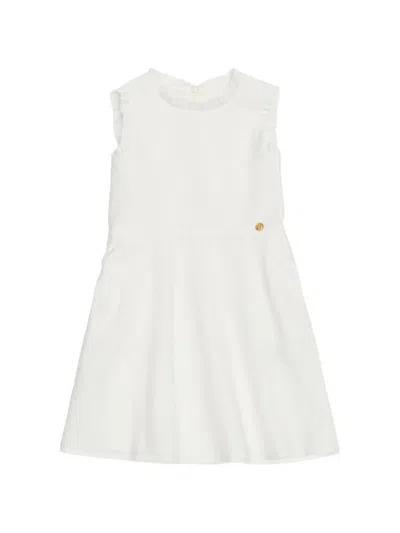 Versace Kids' Cotton Poplin Dress In White