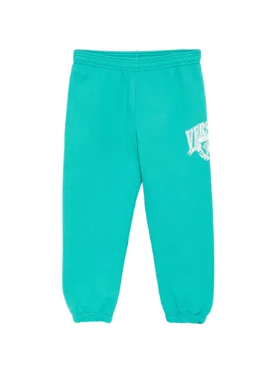 Versace Kids' Cotton Printed Sweatpants In Green