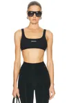 Versace Cotton Rib Bra Top In Black