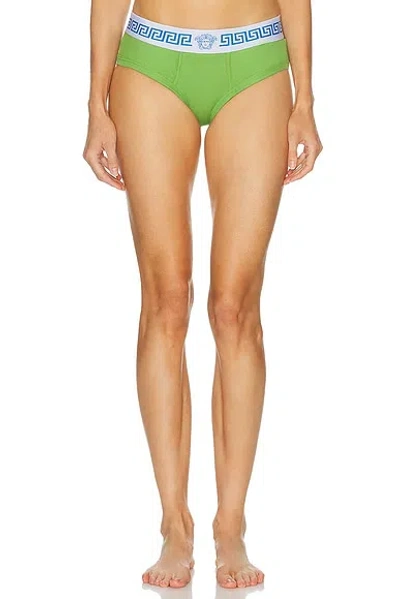 Versace Cotton Rib Underwear In Green