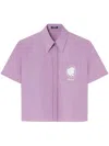 Versace Embroidered Cameo Logo Top In Purple