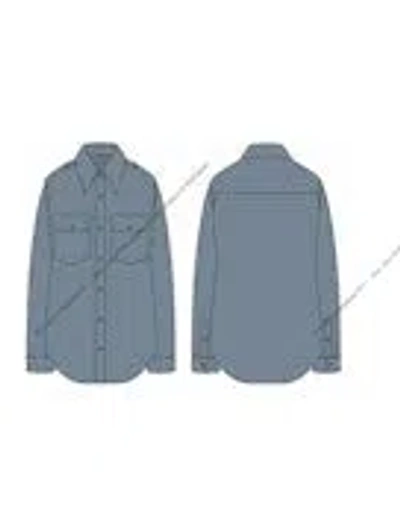 Versace Cotton Shirt With Contrasting Buttons In Blue