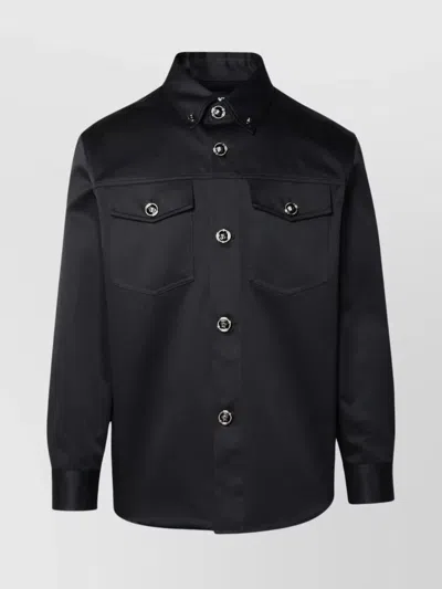 Versace Cotton Shirt With Point Collar And Chest Pockets