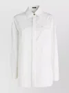 Versace Cotton Shirt With Pointed Collar And Jewel Button