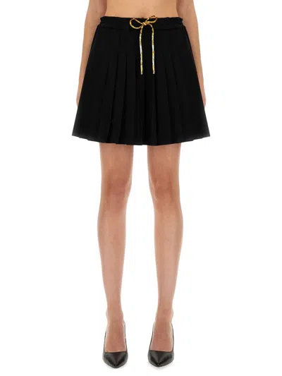 Versace Cotton Skirt In Black