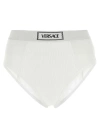Versace Ribbed Stretch-cotton Briefs In White