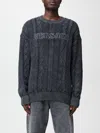 Versace Knit With Greek Braid Work In Blue