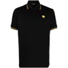 Versace Black Polo Shirt With Classic Collar And Medusa Embroidery