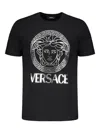 Versace Printed Cotton T-shirt In Black