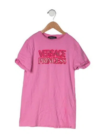 Pre-owned Versace Kids' Cotton T Shirt In Pink