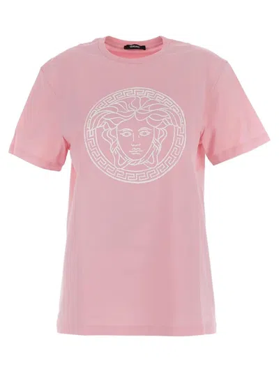 Versace Cotton T-shirt In Pink