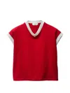 Versace Cotton V Neck Top Short Sleeves Buttons In Multi