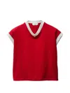 Versace Cotton V Neck Top Short Sleeves Buttons In Multi