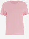 Versace Fringed Logo T-shirt For Casual Style In Pink