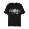 Versace Black T-shirt With Medusa Head Logo Print On The Front In Cotton Man