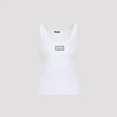 Versace Cotton Tank Top In White