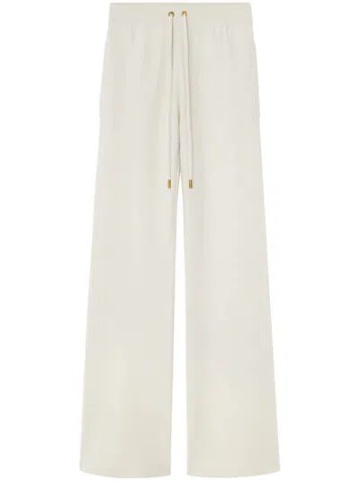 Versace Cotton Track Pants In Neutrals