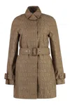 Versace Trench Parka Coat In Beige