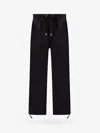 Versace Men Cotton Trouser With Back Embroidered Logo In Black