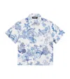 Versace Cotton Underwater Barocco Shirt In Blue