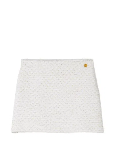 Versace Kids' Cotton-blend Tweed Skirt In White
