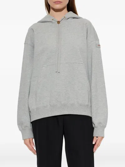 Versace Cotton-jersey Hoodie In Grey