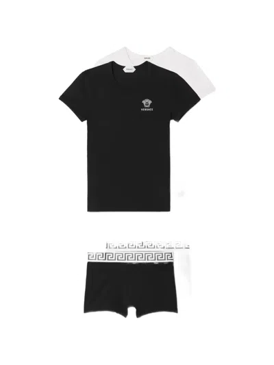 Versace Kids' Cotton-jersey Trunks 2-pack In Multi