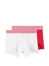 Versace Cotton-jersey Trunks 2-pack In Red