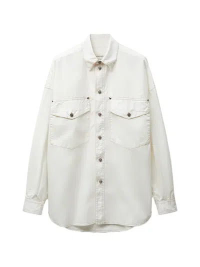 Versace Chemise En Popeline De Coton In White