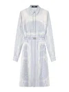 Versace Barroco-print Midi Dress In Plata