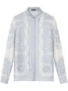 Versace Women's Printed Silk Shirt In Metallic