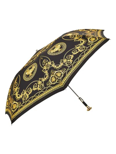 Versace La Coupe Des Dieux Automatic Folding Umbrella In Black