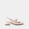 Versace Gianni Ribbon Patent 35 Slingback Pumps In Pink