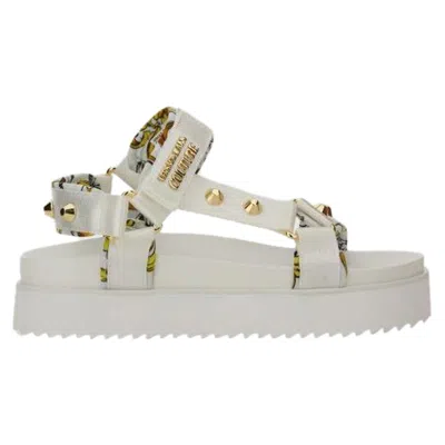 Versace Couture Platform Sandals In White