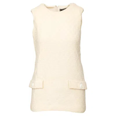 Pre-owned Versace Couture Wool Mini Dress - '90s In White