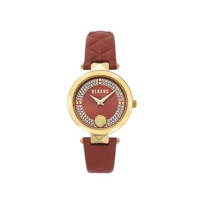 Pre-owned Versace Covent Garden Petite Leather Watch 'gold' | Women's Size Onesize