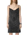 Versace Cowl-neck Strass Embellished Jersey Mini Slip Dress In Black