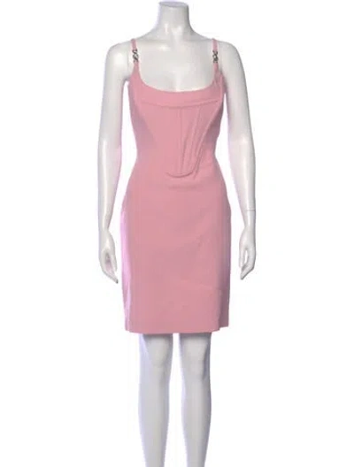 Pre-owned Versace Cowl Neck Mini Dress In Pink