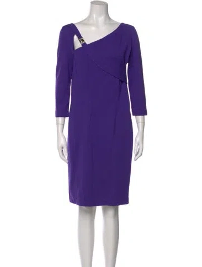 Pre-owned Versace Cowl Neck Mini Dress In Purple