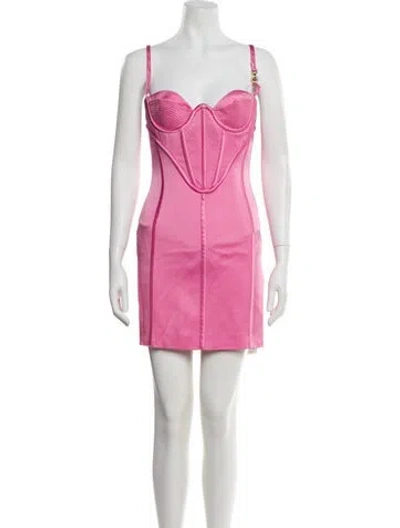 Pre-owned Versace Cowl Neck Mini Dress W/ Tags In Pink