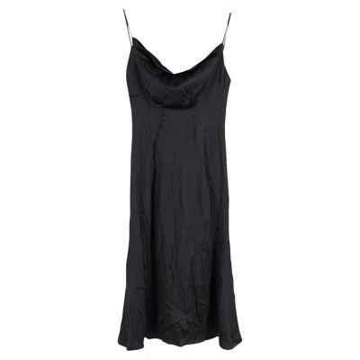 Versace Cowl-neck Slip Dress In Black Satin
