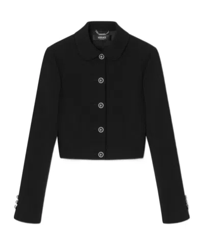 Versace Crêpe Cropped Jacket In Multi