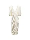 Versace Crepe Marocaine Cocktail Dress V Neckline In Neutral