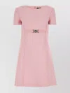 Versace Crepe Medusa '95 Mini Dress With Round Neckline In Pink
