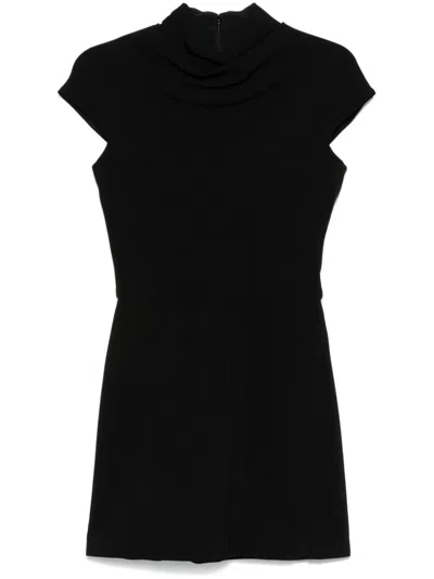 Versace Crepe Mini Dress In Black