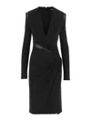 Versace Crepe Mini Dress With V-neckline In Black