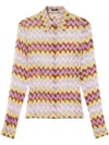 Versace Textured Wavy Print Shirt In Multi