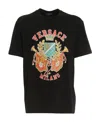 Versace Crest Logo-print Crew-neck T-shirt In Multicolor