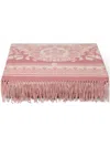 Versace Crete De Fleur-pattern Fringed Blanket In Pink